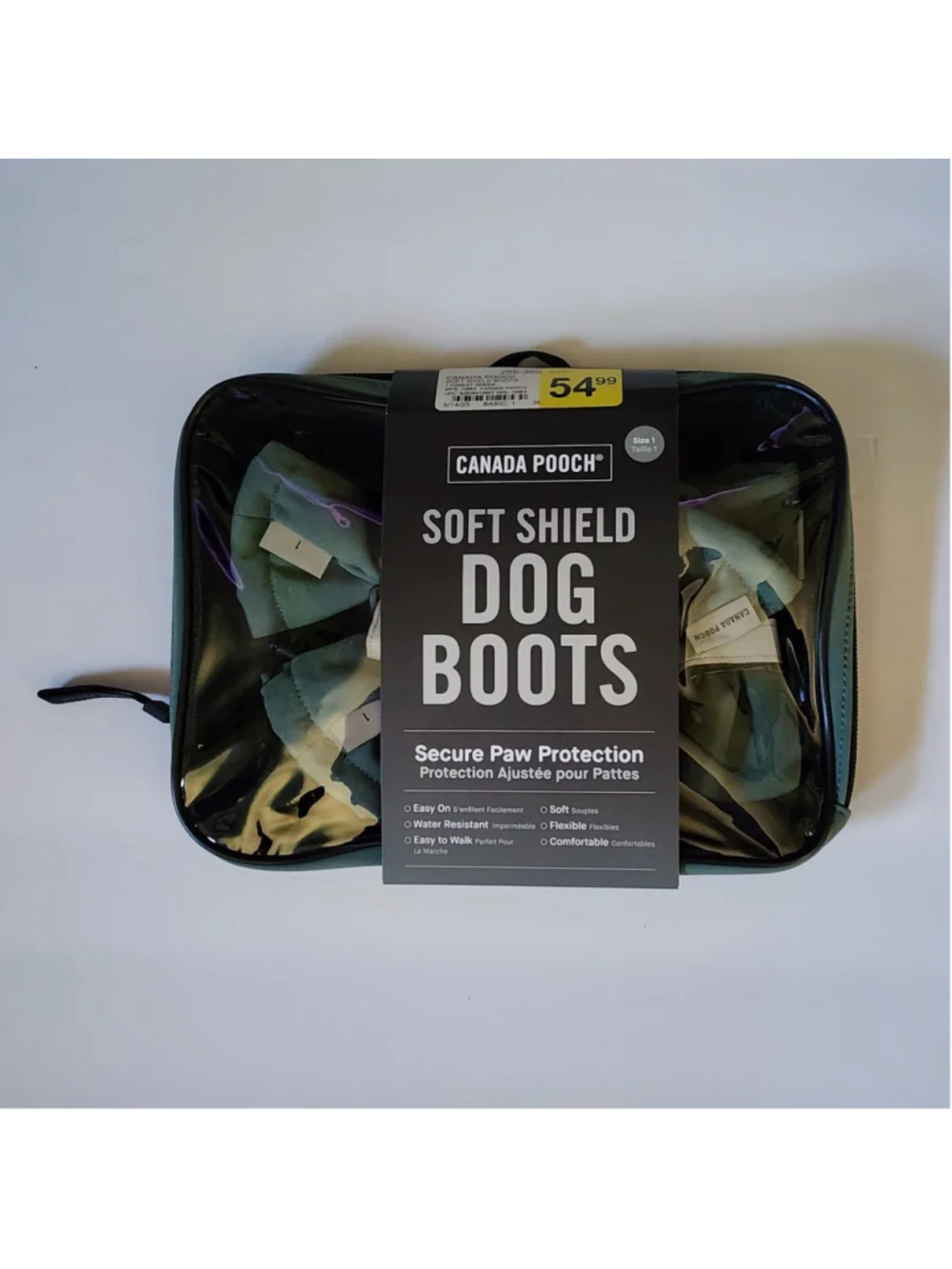 Canada Pooch Soft Shield Dog Boots Army Green Size 1 New In Case Water Resistant